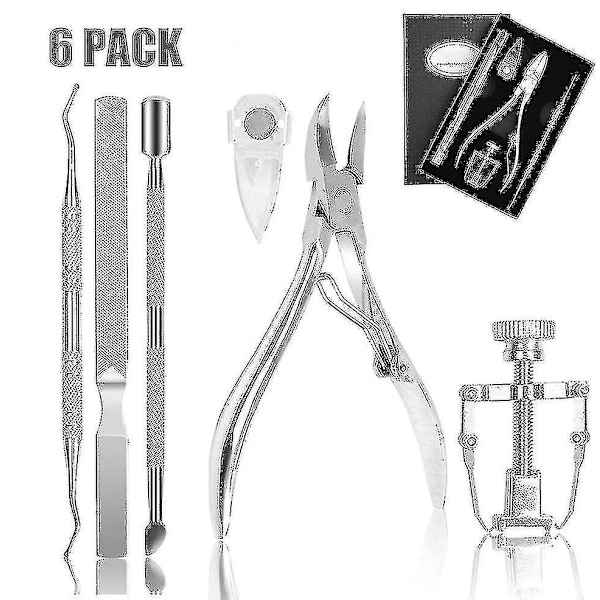 6 Pcs Set Ingrown Toenail Tools Kit, Premium Nail Treatment Foot Tool