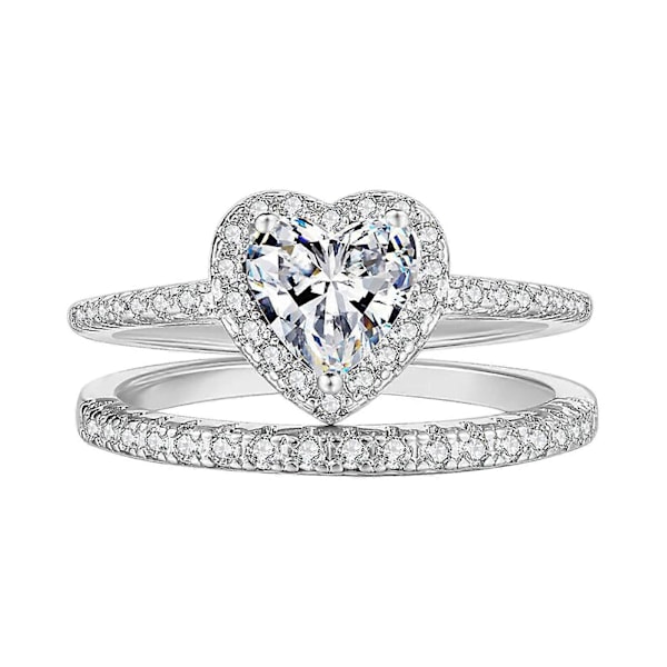 Dammode Diamantring Par Smycken 1 Par Ringar Set Storlek 10