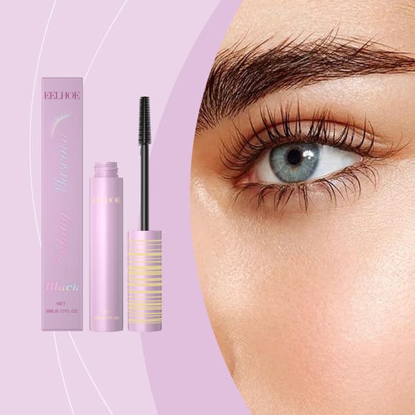 2 st EELHOE Svart Mascara - Vardaglig Naturlig, Kladdfri, Långvarig, Perfekt för Festmakeup, Fixerande Mascara 2Pcs