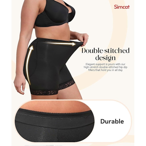 Hofte- og rumpeputer for kvinner, polstret dip-forsterker, Bbl Filler Shapewear-shorts for