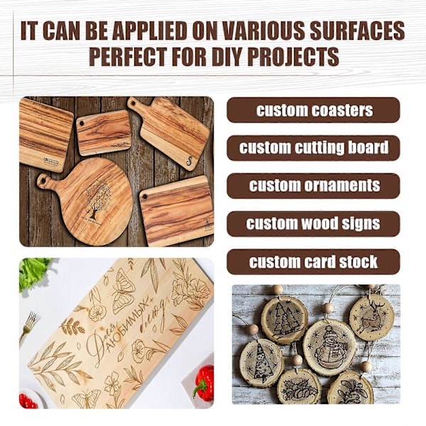 Brännmarker, Träbrända Underlägg Skärbräda Handgjorda Diy Design Bränning Pyrografipenna
