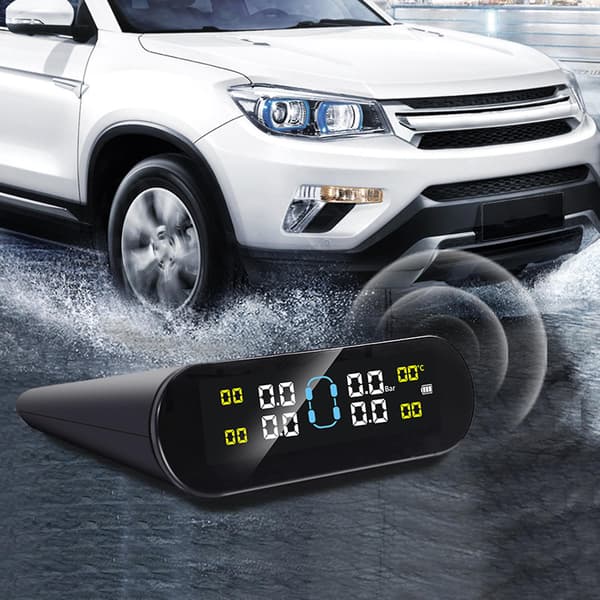 Bil TPMS Multifunksjonell Sanntids Overvåking Universal LCD-skjerm Trådløs Dekktrykksensor for Bil