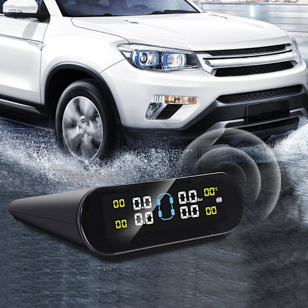 Bil TPMS Multifunktionel Realtids Overvågning Universal LCD Display Trådløs Dæktrykssensor til Bil
