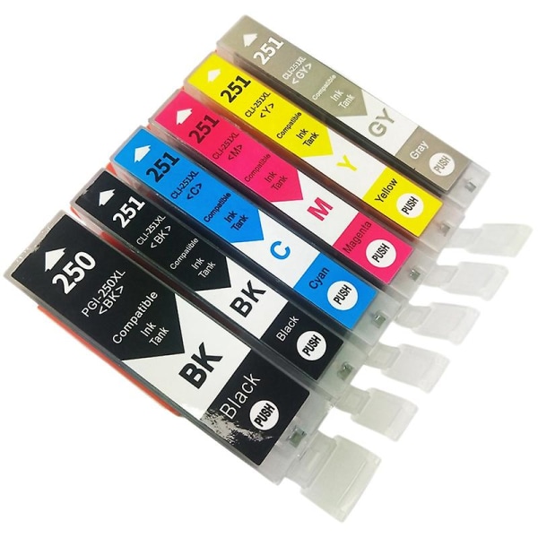 6-pack skrivarchip 6 färger bläck lämplig för Pixma Mg5420/mg5422/mg5520/mg5522