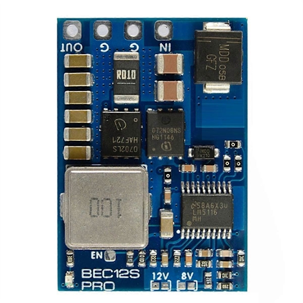 För BEC12S-PRO Modul 9-55V till 5V/8V/12V-5A Överströmskydd Självåterställning för RC Flygplan FPV