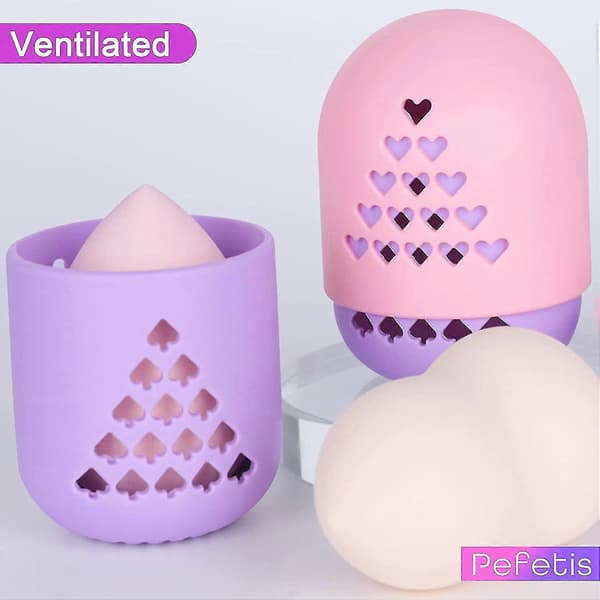 Makeup Svampeholder, Silikone Beauty Blender Etui Rejse Til Vaskbar Gave