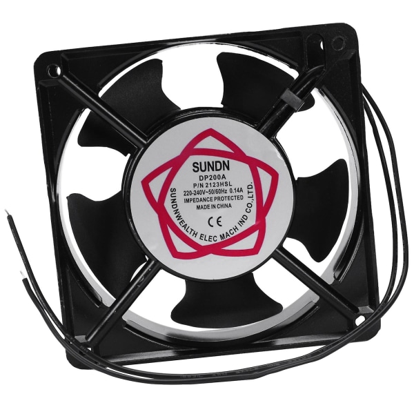 120x120x38mm 5 Blades Metal Frame Axial Flow Cooling Fan AC 220/240V 0.14A 22W