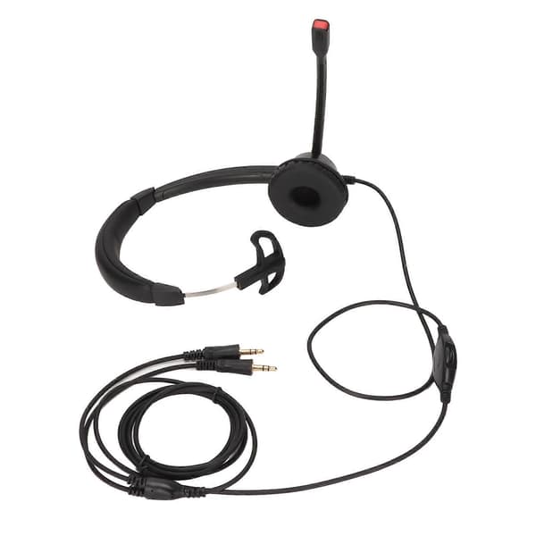 3,5 mm Monauralt Headset 3 Sektioner Dubbel 3,5 mm Kontakt PC Business Headset Stöder Samtals- och Högtalarvolymjustering