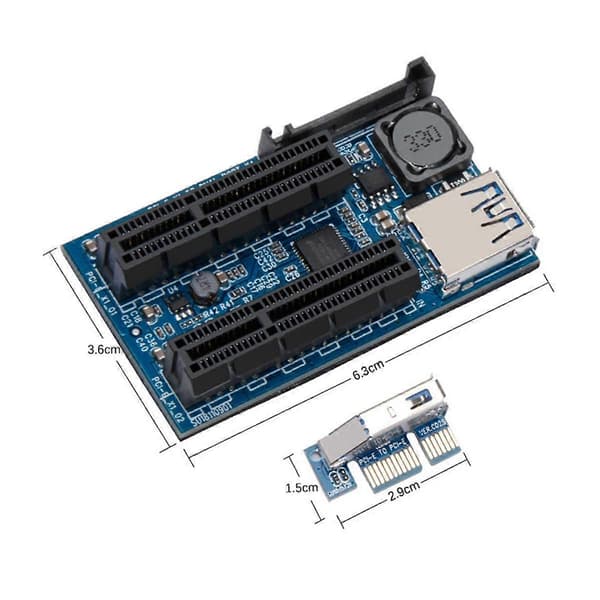 PCI-E 1X Forlængerkabel til Pcie Dobbelt Port 4X Adapterkabel PCI-E Udvidelseskort NIC Dobbelt Grænseflade 0,6M Forlængerkabel