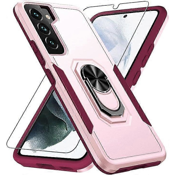 SBSG SamSung Galaxy S21FE -puhelimen kuori, sotilasluokan iskunkestävä suojakansi, 4,5 metrin pudotustesti, magneettisella telineellä ja ajoneuvon
