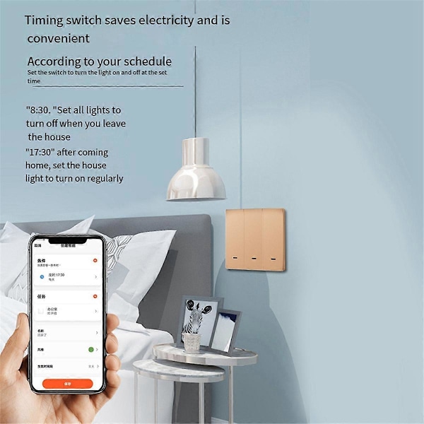 Tuya Smart Switch Wifi och Rf Radiofrekvens Smart Switch Noll Eldledning 1 Switch Guld