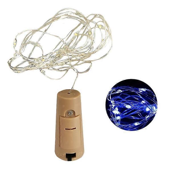 Flasklampor Fairy String Korkformade LED Bröllop Juldekoration 2M LED Blue