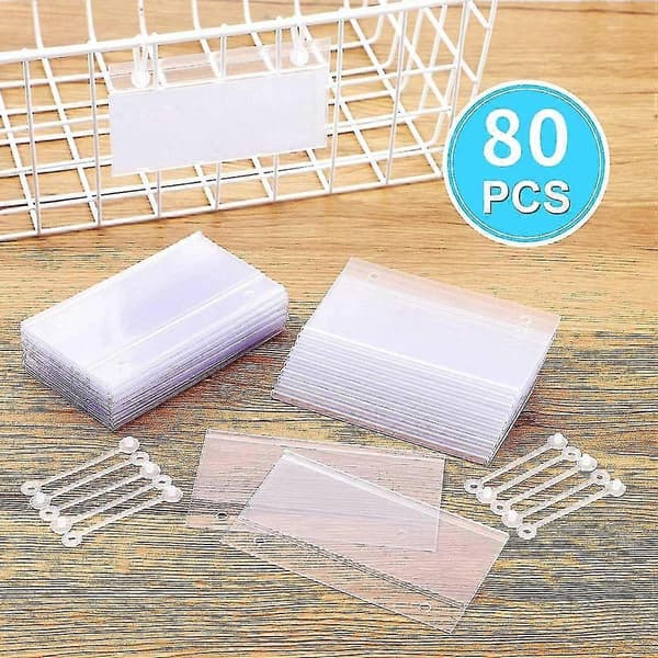 80 st Prislapphållare i Plast med Knapplås