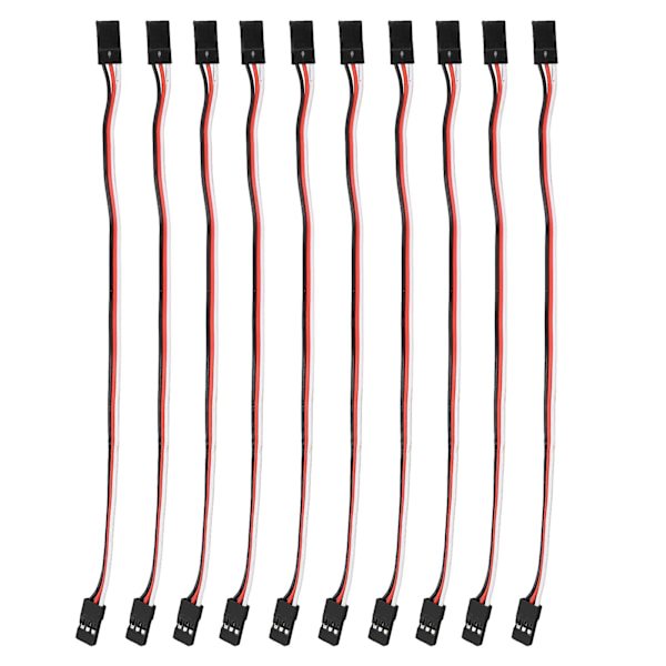 3-Pin Servoförlängningskabel - 10 st (200 mm, Hona till Hona)
