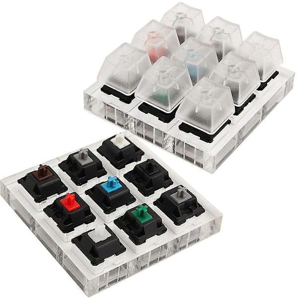 Akryltangentbordstestare 9 Klar Plasttangentlocksprov för Cherry MX-brytare