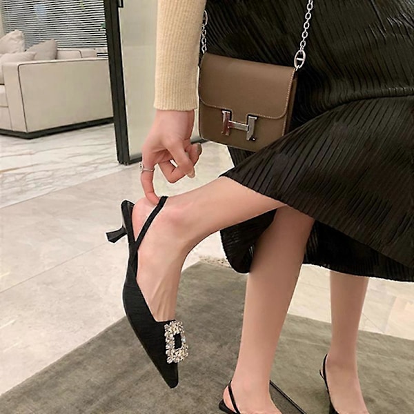 Dame Slingback Stiletter med Spids Tå