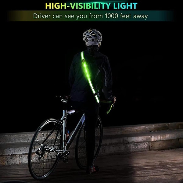 Led-reflekterande bälte för att gå på natten, uppladdningsbart led-ljusbälte för löpare Wa