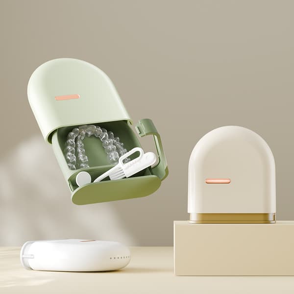 Oppbevaringsboks for tannregulering for bærbare proteser White