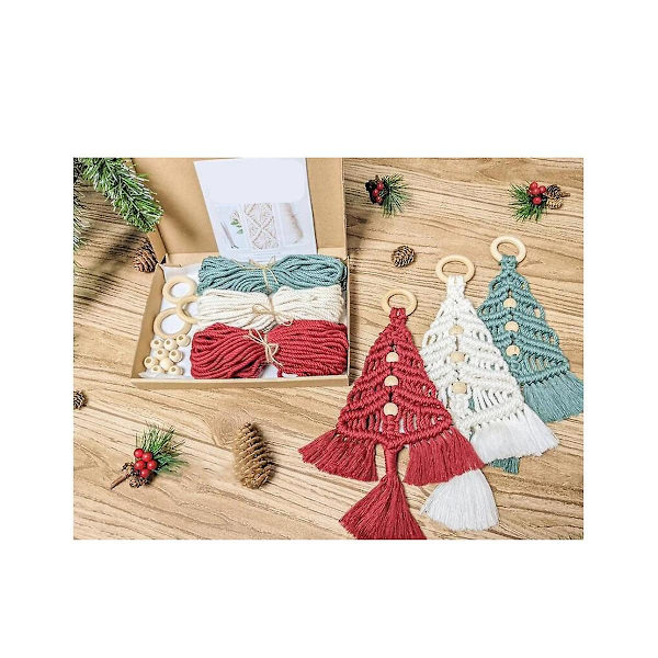 3-pack DIY Träd Macrame Kit, Macrame Vävd Träd DIY Kit, Vävd Macrame Träd DIY Väggdekorationer, Macra