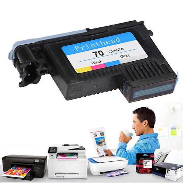 Højkvalitets printhoved til HP 70 Designjet Z2100 Z3200 Z3100 Serie Grå Sort (C9407A) YEMMA