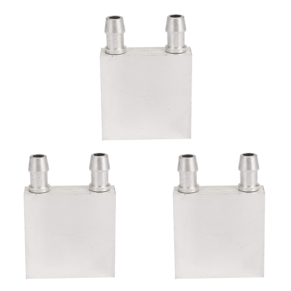 3x Primary Aluminum Alloy Water Cooling Block 40x40mm For Liquid Water Cooler Heat Sink System Silv