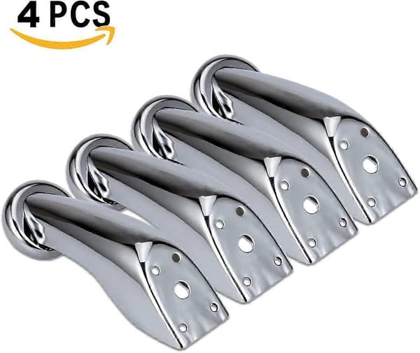 4 Stycken Möbelben, Kromade Järnben, Lutande Soffben, Soffbordsben, Sneda Bordsben, för