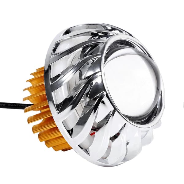 Motorcykelstrålkastare LED-projektorlins Enkelt Halo Angel Devil Eye Spot Light Blå