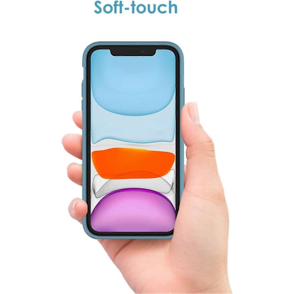 Silikone Etui til iPhone 11 (2019) 6.1-tommer, Silkeblødt Touch Fuld-krops Beskyttelsesetui, Stødsikkert Cover med Mikrofiberforing, Kornblomst