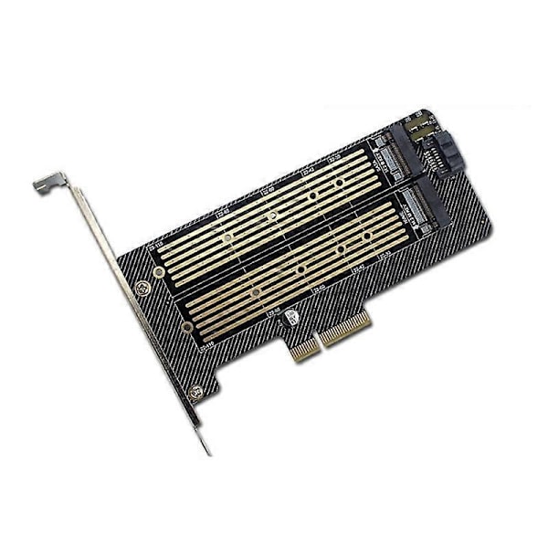 M.2 NVMe NGFF SSD til PCIE X4 X8 X16 Kort Slot SATA Dobbelt Disk Adapter Udvidelseskort Understøtter MKey B