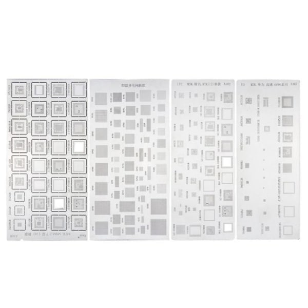 4st Universal Bga Stencil För Mtk Msm Ipad Cpu Ram Pm Power Ic Reball Pin Direct Heat Mall