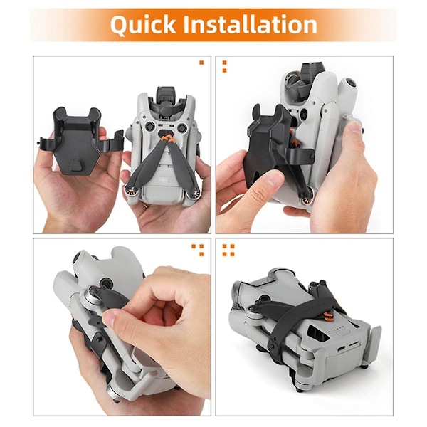 til Mini 4 Pro Bundle Propelblad Fastgørelsessæt Bundle Propel Chassis Beskyttelsescover, Sort O
