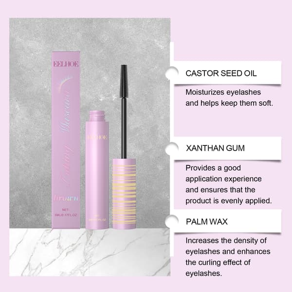 2 stk. EELHOE Brun Mascara - Hverdags lett naturlig setting, langvarig, flekksikker 2Pcs