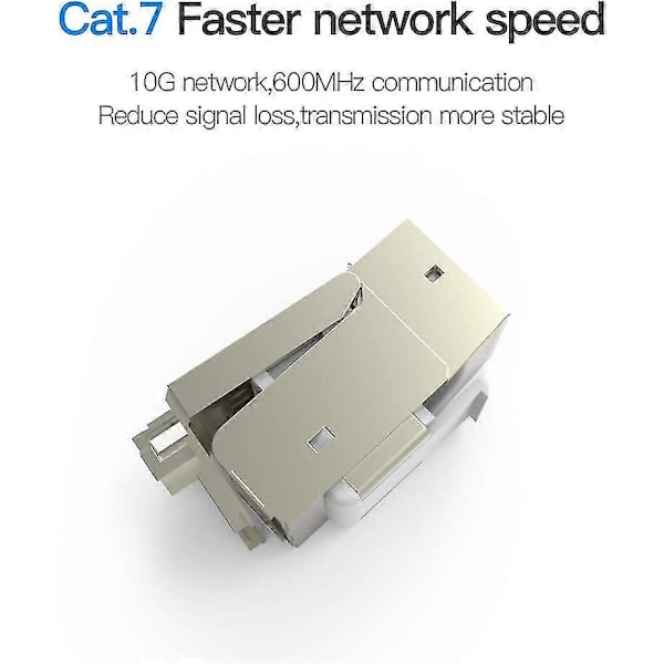 Rj45 Modulaarinen Liitin, Cat7 Cat6 Cat5 Rj45 8p8c Verkko Keystone Liitin Rj45 Pistorasia Linjassa Kytkin Naaras Naaras Metallikuori Korkea Suojaus Kytkin Ethe