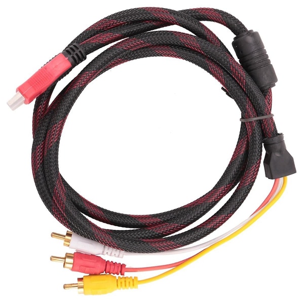 US 5Ft HDMI-kompatibel til 3-RCA Video Audio AV Komponent Konverter Adapterkabel for HDTV