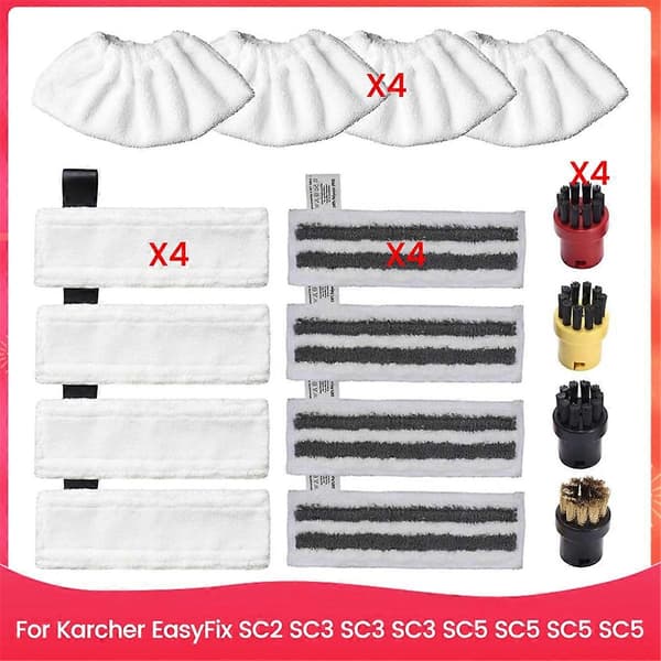 16 stk. Mikrofiber Rengøringsmoppepuder Tilbehørssæt til Easyfix SC2 SC3 SC4 SC5 Damprenser Reservedele