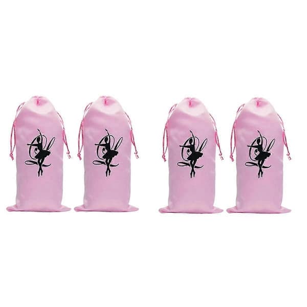 4 stk. Dansepose Sko Opbevaringspung Ballet Organizer Håndtaske Tasker Ballet, pink
