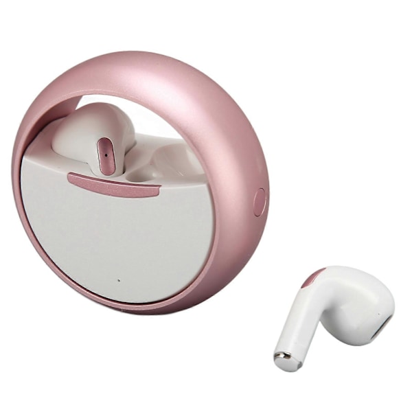 Trådlösa Bluetooth 5.0 Hörlurar Brusreducering Stereo Ljud Hörlurar Metall 360 Graders Roterbara Hörlurar för Musik Spel Samtal Rosa