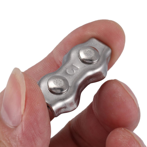 10 st 3mm Duplexklämmor Rostfritt Stål Tråd Kabel Rep Grepp Klämmor Kaliper