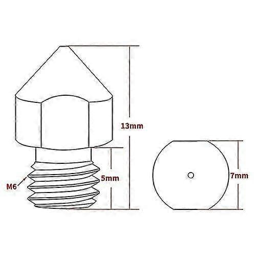 Aibecy 3D-skriverdeler 3 stk TC4 Titanlegering Dyser 0,2/0,3/0,4/0,5 mm