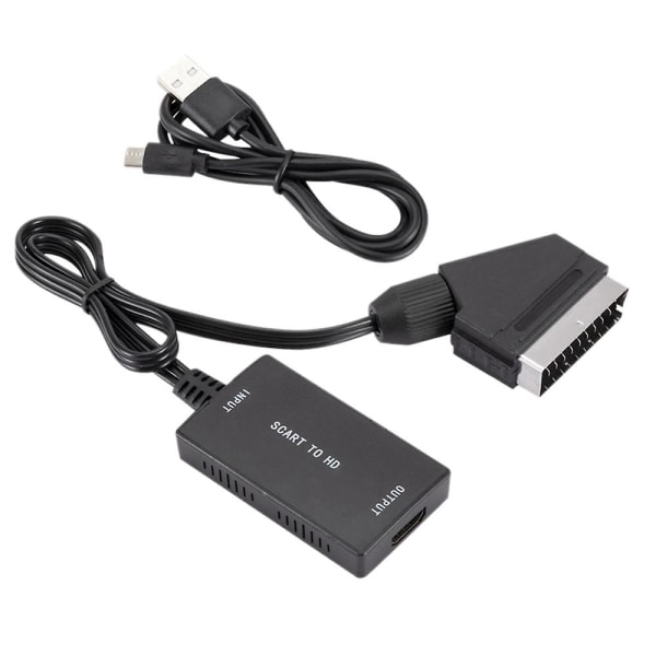 Scart til konverter med kabel hd adapter 720p 1080p video audio konverter adapter til tv-skærm Pro