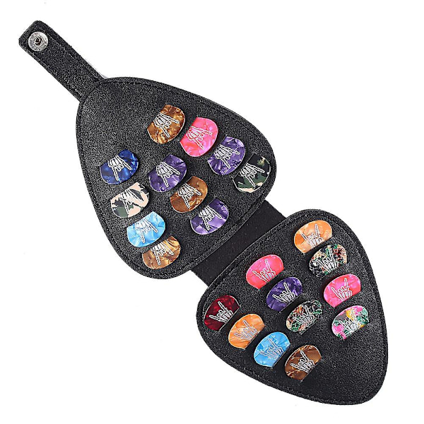 Guitar Picks Holder Case Bag Organizer Box Include 22 Guitar Picks Guitar Plectrums Storage Pouch f