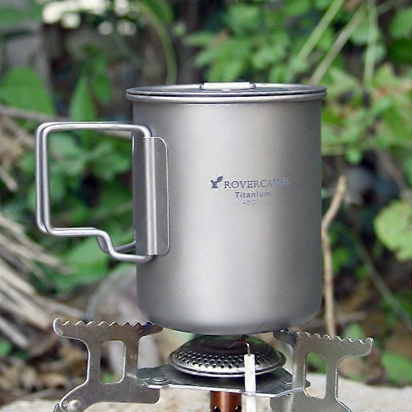 Camping Kastrull Rostfritt Stål Metall Lättviktig Lägerelds Kaffekanna Backpacking Kopp Tekanna Vattenkokare Ryggsäck Mugg Kokkärl Cool Kompakt Utrustning Camping Gear K