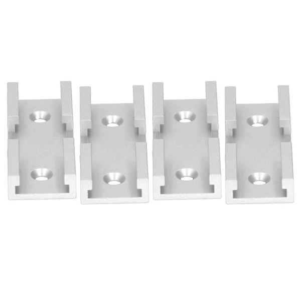 4 stk. T-spor kryssdeler Aluminium Legering Trebearbeiding Kryss-spor Kobling for Snekker Sølv