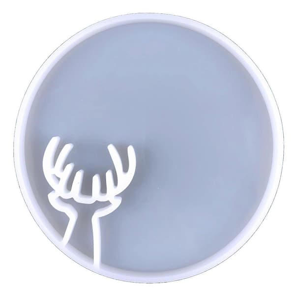 Runda Resin Silikonformar DIY Kristallim Älg Djur Förvaringsbricka Form