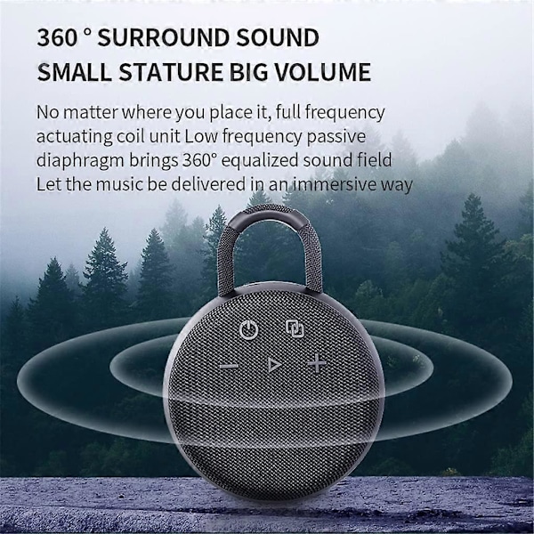 5W Bärbar - Kompatibel Högtalare Bas med Subwoofer Högtalare Vattentät Stereo Ljudspelare