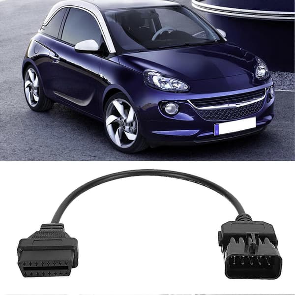 10-pins til 16-pins OBD2 Diagnostisk Kabeladapterkontakt Passer for Opel