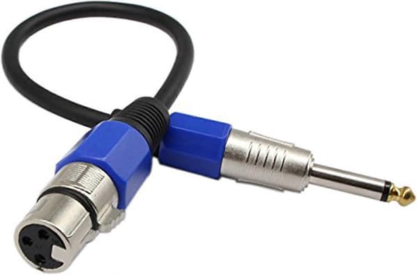 1 FT XLR 3-polet hunn til 6,35 mm hann mono jack lydkabel