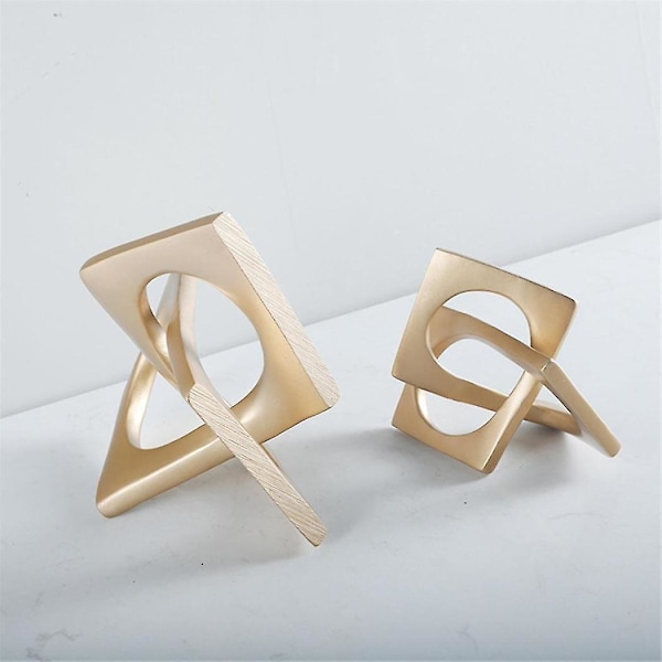 Abstrakt Geometrisk Forvrengning Ornament Håndverk Skrivebordsdekorasjon Gylden Firkantet Krage Kunstverk Statue Rom Estetikk Dekor B