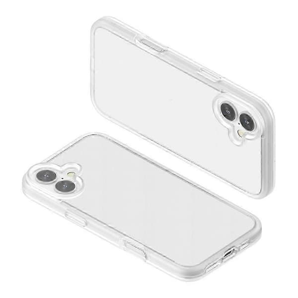 Til iPhone 16 Plus etui TPU + PC mat gennemsigtigt telefonbagcover - Sort