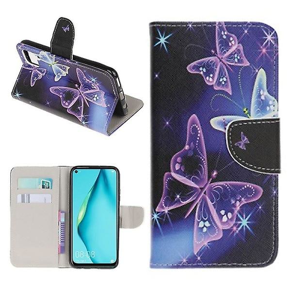 Wonderland Huawei P40 Lite / Nova 6 Se Flip Case - Magisk Fjer Lila